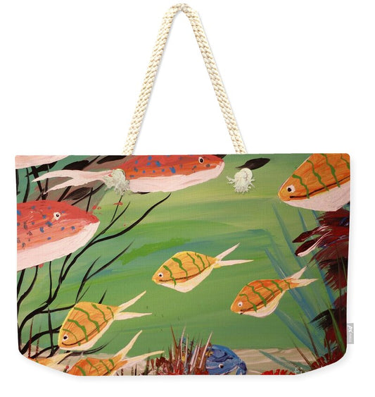 Vibrant Underwater Fish Scene 1 - Weekender Tote Bag