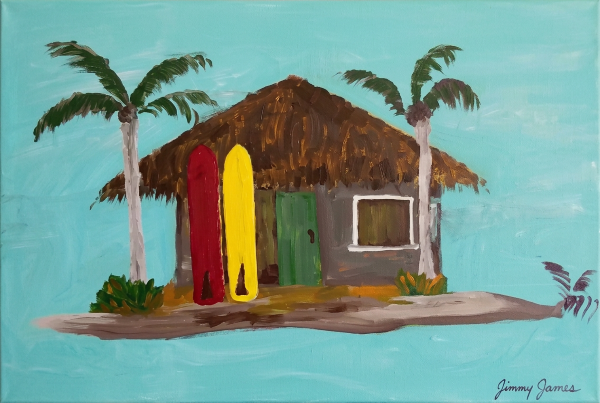 Beach Hut Framed Art Print, 8 x 10