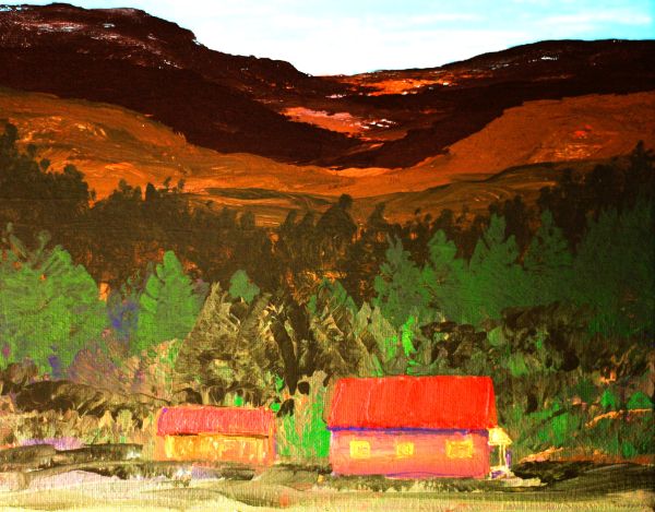 First Light at the Foot of the Mountain Print