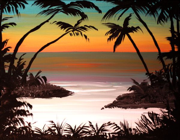 Palms Dark Print