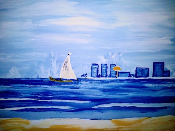 Sail on the Blue Sea Framed Art Print, 8 x 10