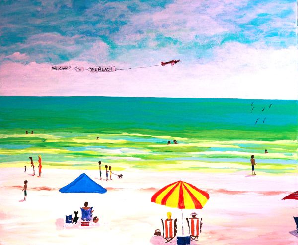 Welcome to the Beach Airplane Print
