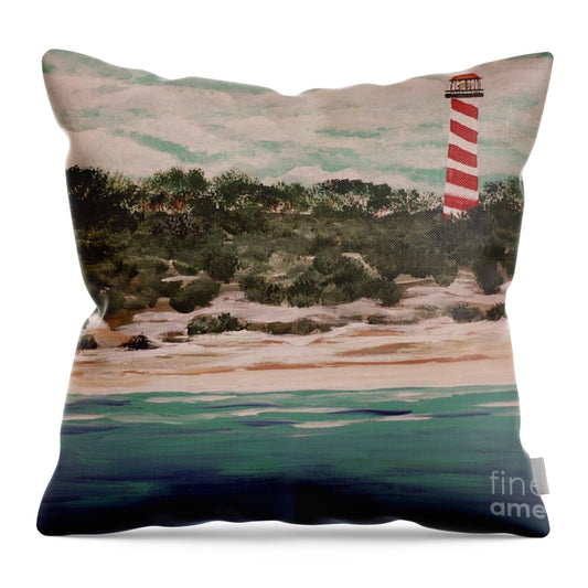 Coastal Lighthouse by the Sea - Throw Pillow