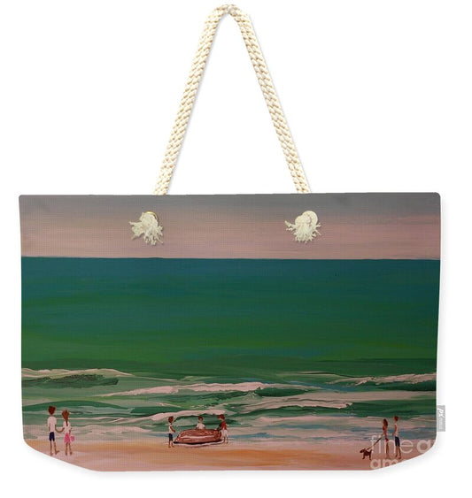 Family Day at the Beach - Weekender Tote Bag