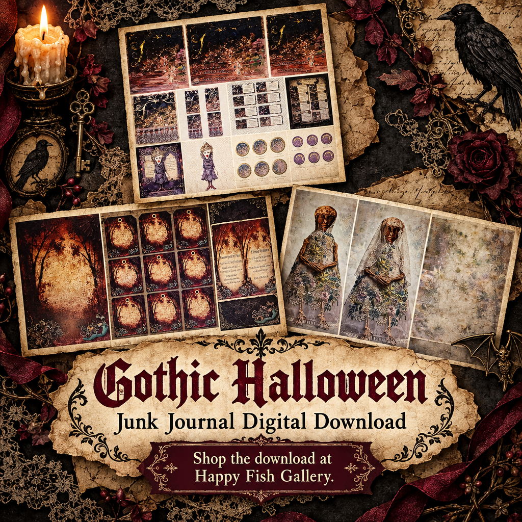 Junk Journal Art Ephemera Digital Downloads Gothic, Halloween