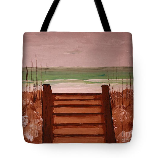 Pathway to Tranquil Beach - Tote Bag