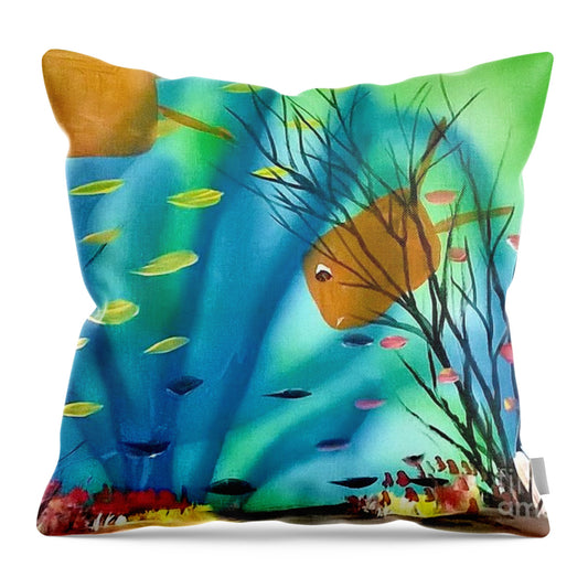 Tan Fish - Throw Pillow