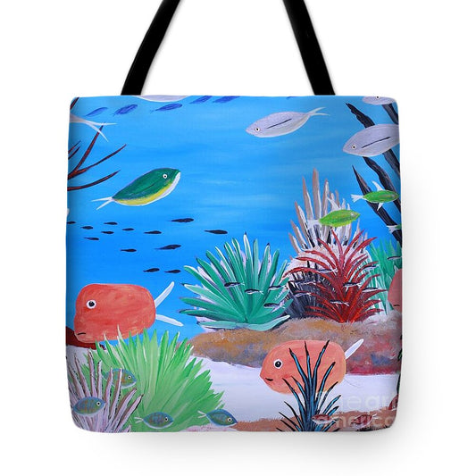 Vibrant Underwater Marine Scene - Tote Bag