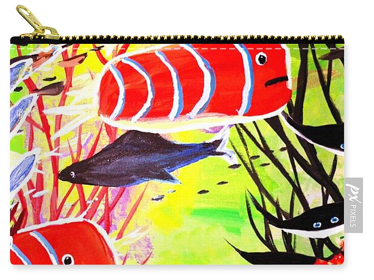 Colorful Fish in Vibrant Reef 1 - Zip Pouch
