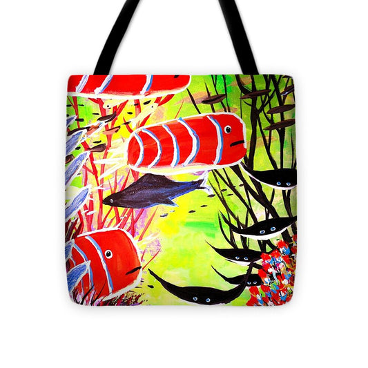 Colorful Fish in Vibrant Reef 1 - Tote Bag