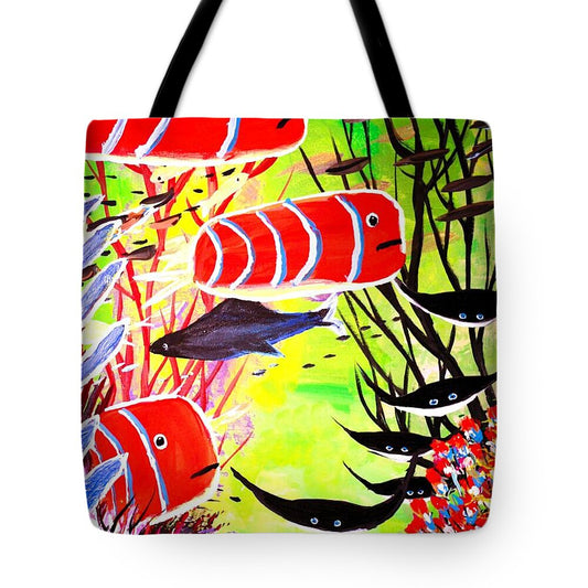 Colorful Fish in Vibrant Reef 1 - Tote Bag