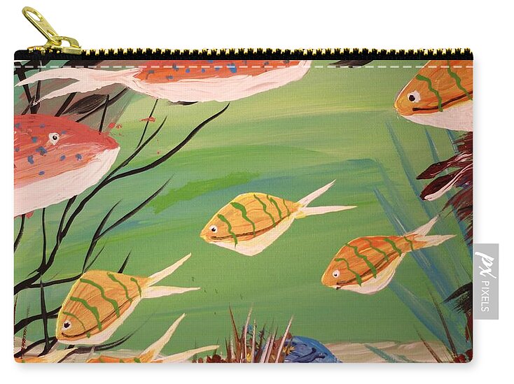 Vibrant Underwater Fish Scene 1 - Zip Pouch
