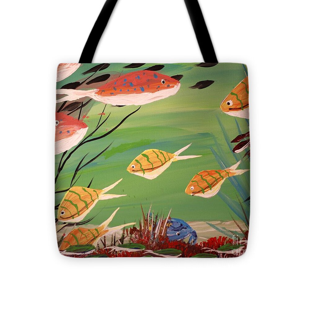 Vibrant Underwater Fish Scene 1 - Tote Bag