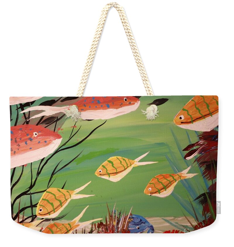 Vibrant Underwater Fish Scene 1 - Weekender Tote Bag
