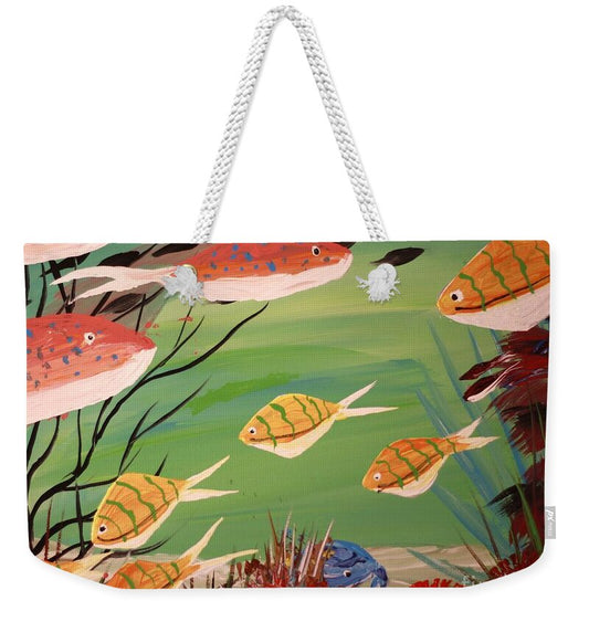 Vibrant Underwater Fish Scene 1 - Weekender Tote Bag