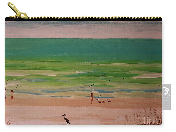 Fishing on a Tranquil Beach 2 - Zip Pouch
