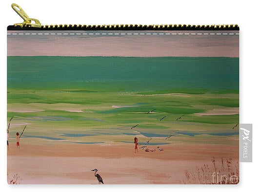 Fishing on a Tranquil Beach 2 - Zip Pouch
