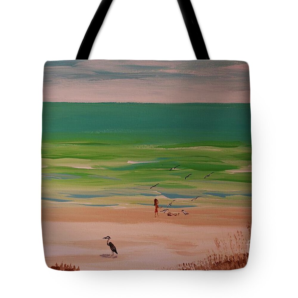 Fishing on a Tranquil Beach 2 - Tote Bag