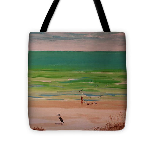 Fishing on a Tranquil Beach 2 - Tote Bag