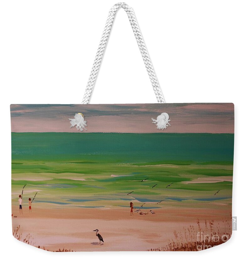 Fishing on a Tranquil Beach 2 - Weekender Tote Bag