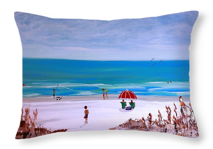 Serene Day at the Beach 2 - Throw Pillow