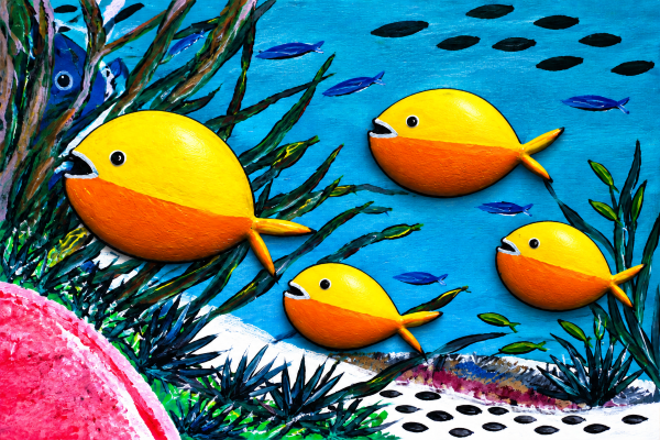 Balloon Fish Framed Art Print, 8 x 10