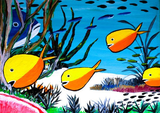Balloon Fish Flat Framed Art Print, 8 x 10