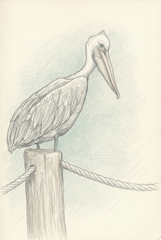 Bohemian Dream Pelican on a Pylon Print