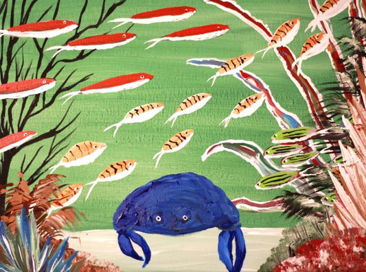 Colorful Underwater Scene Framed Art Flat Print, 8 x 10
