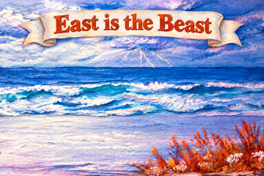 East is the Beast Framed Art Print, 8 x 10