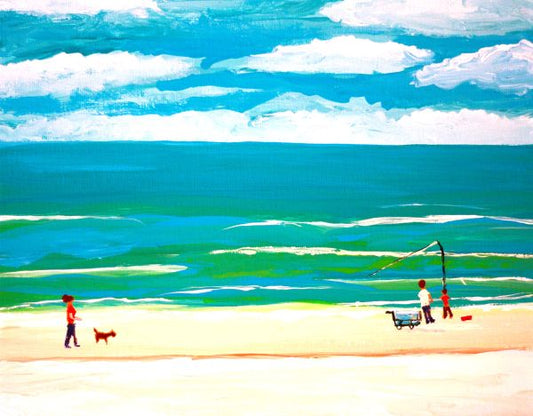 First Beach Day Framed Art Print, 8 x 10