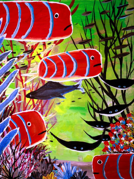 Fish Fish Fish Framed Art Print, 8 x 10