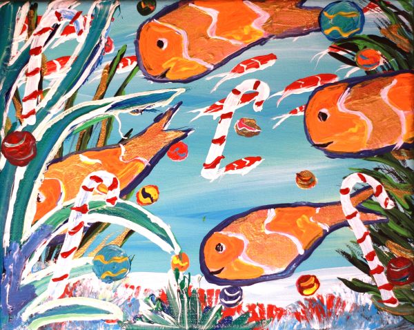 Gingerbread Fish and Candy Canes