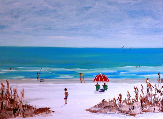 Great Day at The Beach Framed Art Print, 8 x 10