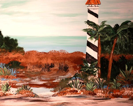 Lighthouse on the Gulf Framed Art Print, 8 x 10