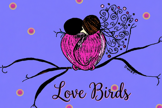 Love Birds Framed Art Print, 8 x 10