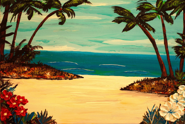Palms and Flowers Print