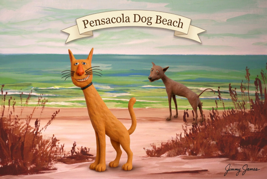 Pensacola Dog Beach Framed Art Print, 8 x 10