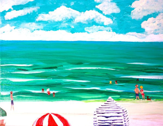 Serene Day at the Beach Framed Art Print, 8 x 10