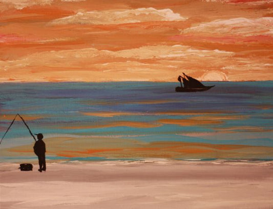 Sunset at Sea Framed Art Print, 8 x 10