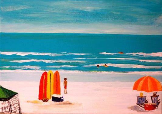 Surf Boards Up Framed Art Print, 8 x 10