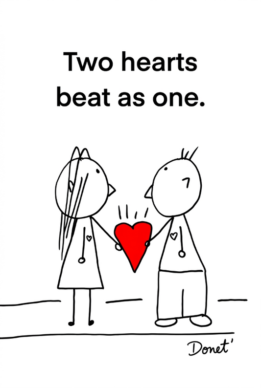 Two Hearts Framed Art Print, 8 x 10