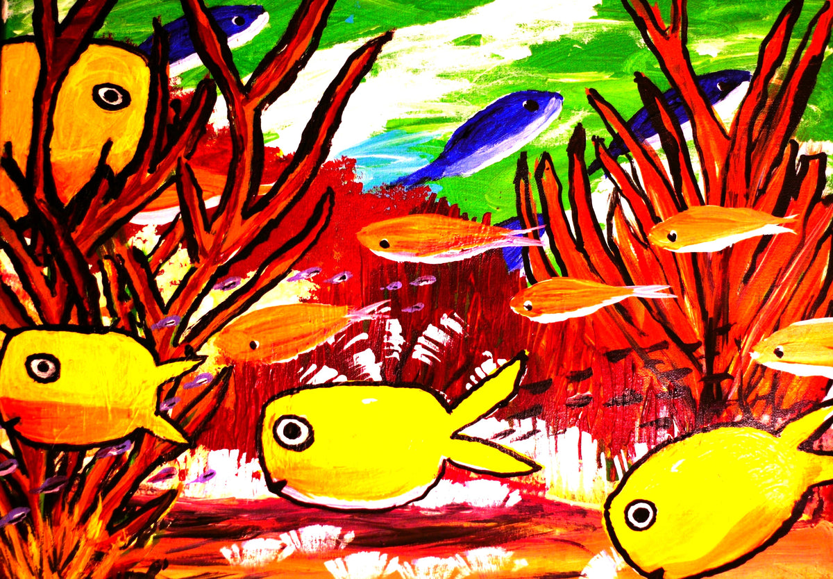 Yellow Fish Print