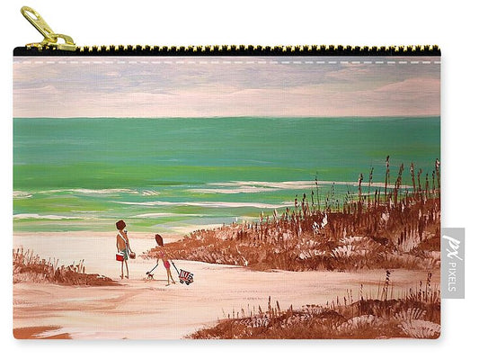 A couple's day at the Beach - Zip Pouch