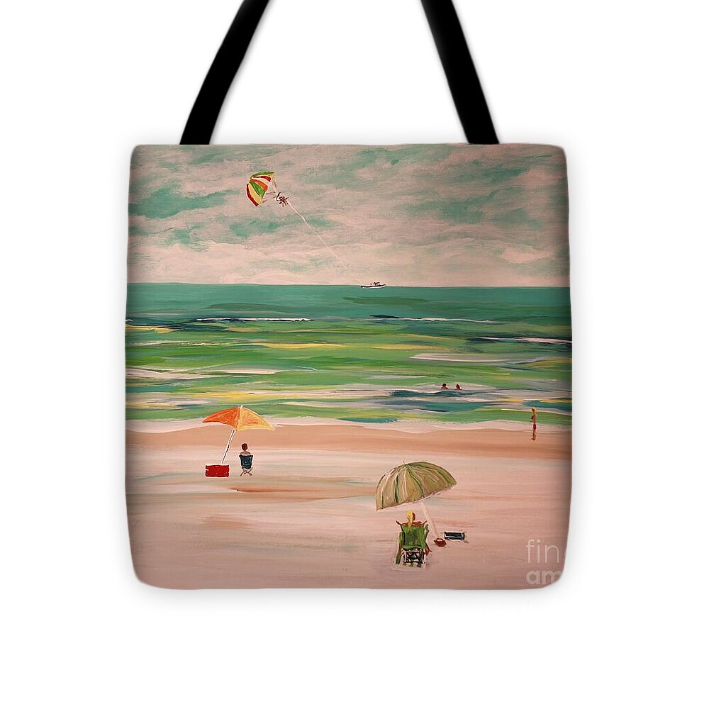 Beach Scene with Parasailing - Tote Bag