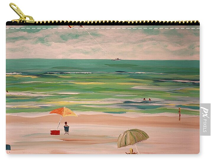 Beach Scene with Parasailing - Zip Pouch