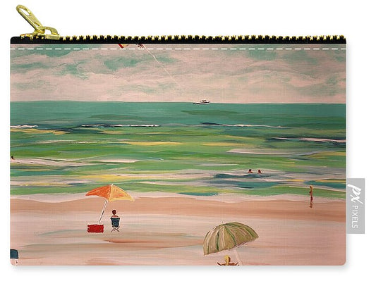 Beach Scene with Parasailing - Zip Pouch
