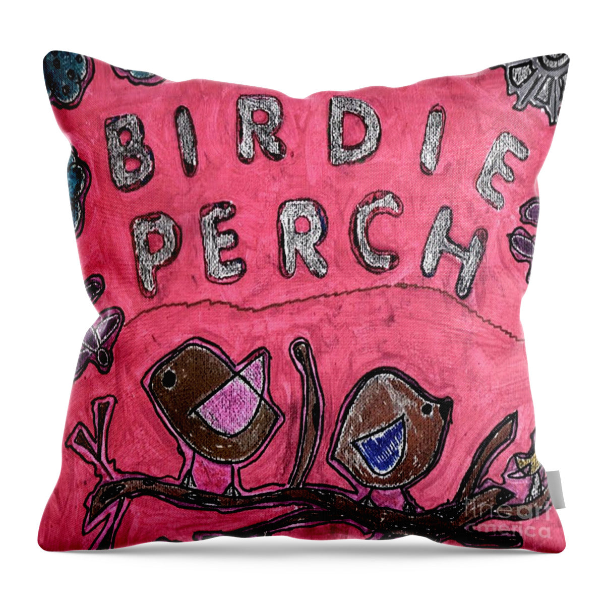 Birdie Perch - Throw Pillow
