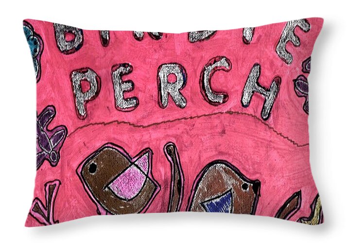 Birdie Perch - Throw Pillow