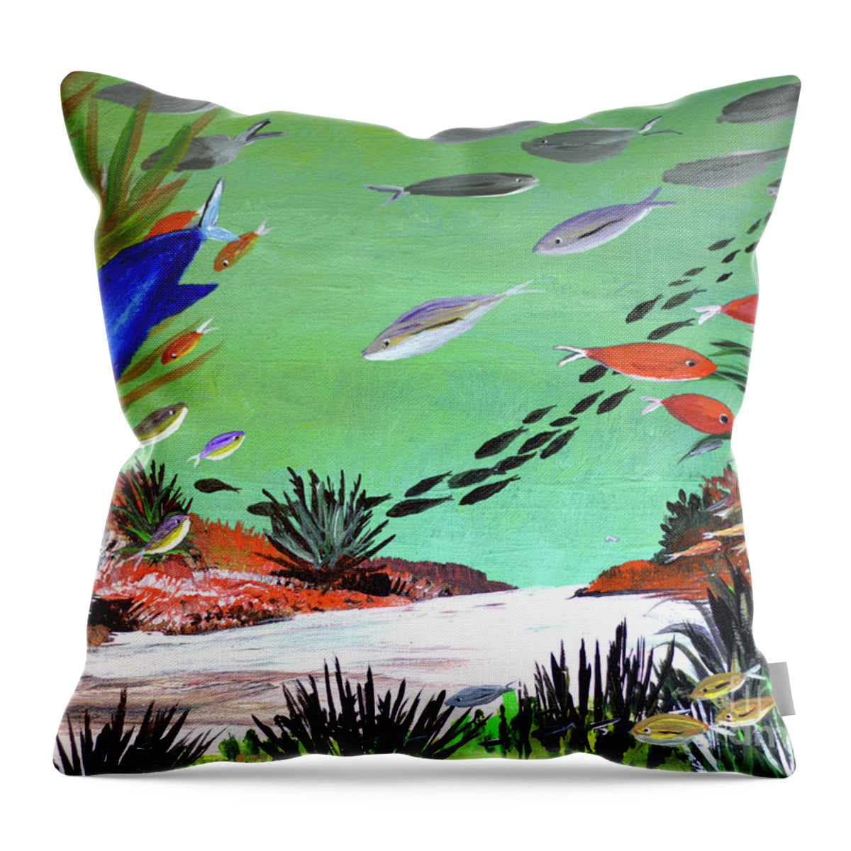 Blue n Green - Throw Pillow